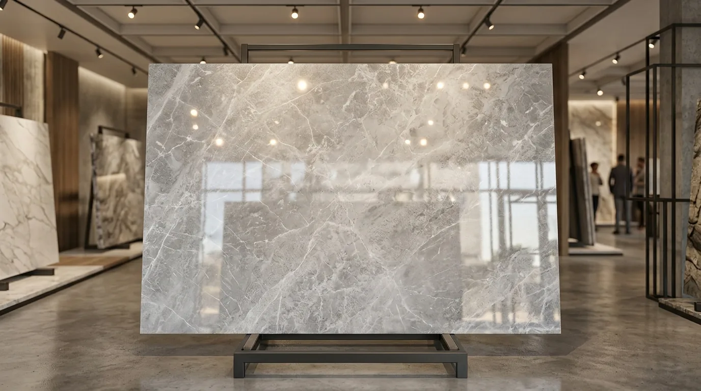 Sunny Grey marble polished slab